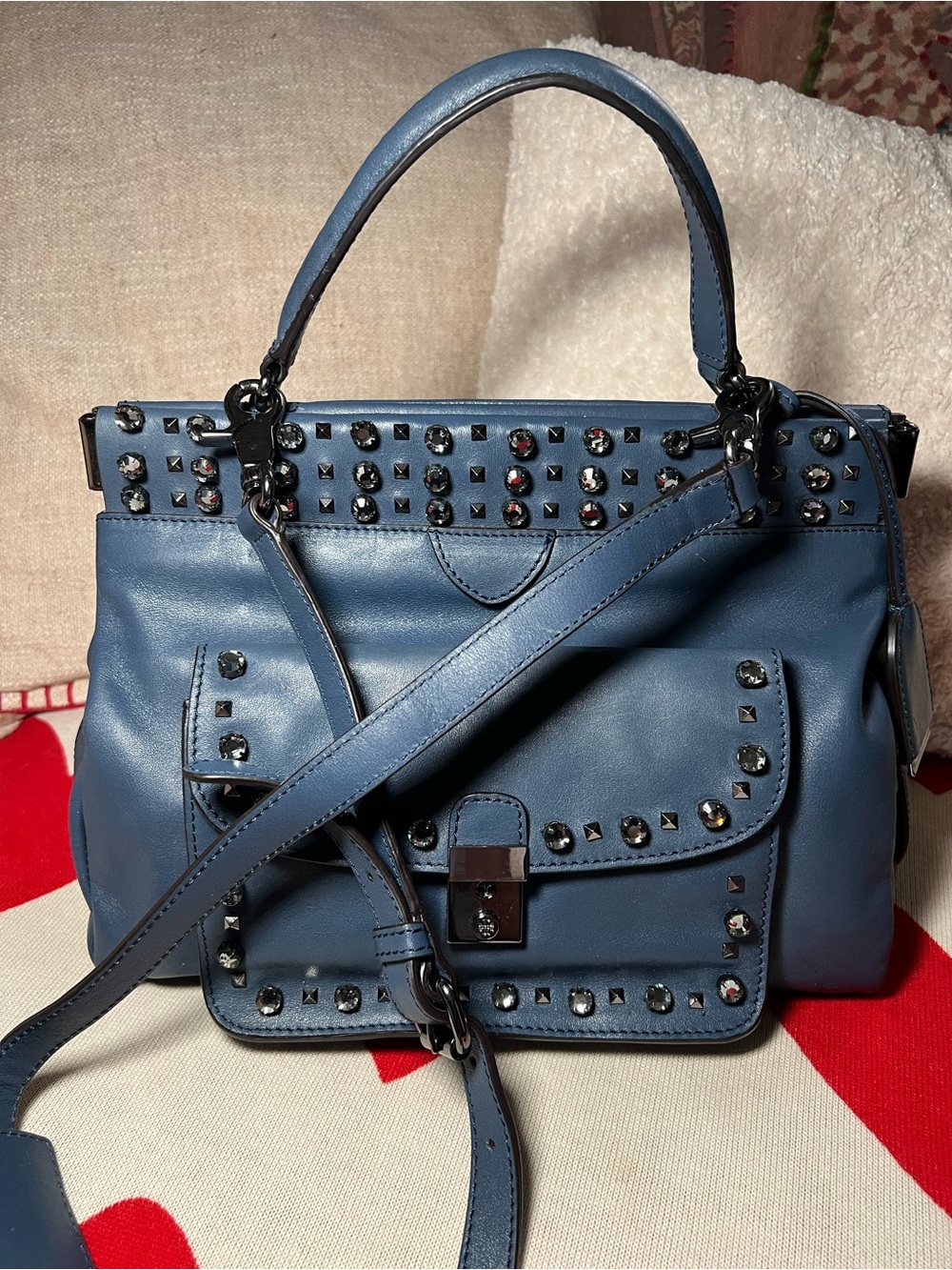 Tory Burch Blue limited edition Leather Shoulder Bag